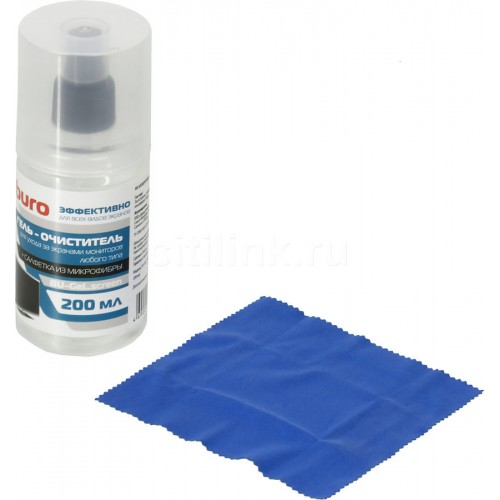 Комплект Buro для очистки экранов CRTи LCD мониторов и оптики (гель 200мл + салфетка из микрофибры)