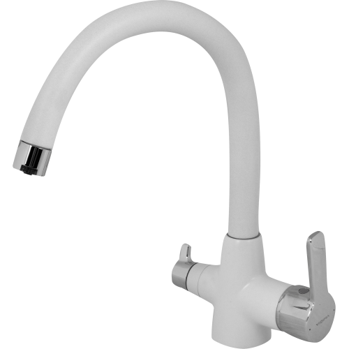 Смеситель для кухни Vidima Uno с переключением на фильтр, цвет белый