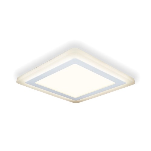Светильник встраиваемый светодиодный Gauss Backlight BL124 квадратный 12/4 Вт 3000 K, алюминий/акрил, цвет белый