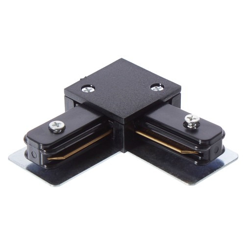 Коннектор для соединения трековых шинопроводов угловой жесткий, цвет черный