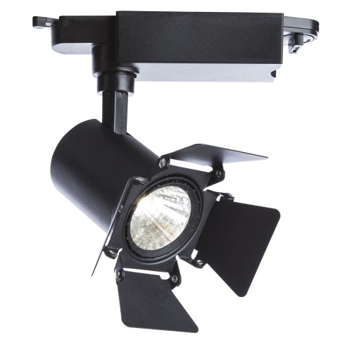 Трековый светильник светодиодный 9 Вт, 3 м², цвет черный