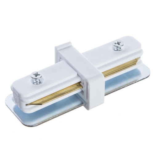 Коннектор для соединения трековых шинопроводов прямой жесткий, цвет белый