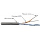 Кабель TWT UTP, 2 пары, Кат.5e, PVC, 305 метров, серый