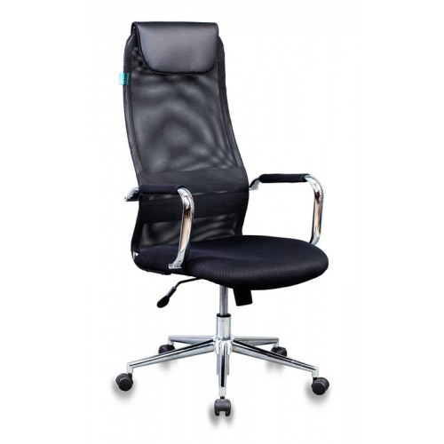 Кресло руководителя БЮРОКРАТ KB-9N/BLACK, на колесиках, сетка, черный