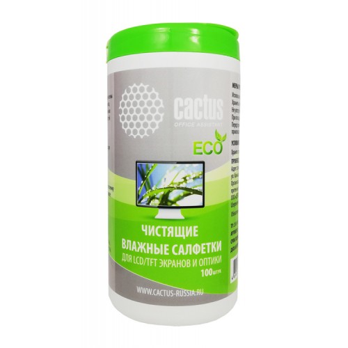 Салфетки Cactus CS-T1001E для экранов и оптики