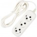 Удлинитель без заземления для маломощной техники 3 розетки 3 м цвет белый Удлинитель без заземления для маломощной техники 3 розетки 3 м цвет белый