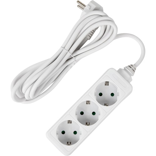 Удлинитель с заземлением для бытовой техники Lexman 3 розетки 3 м цвет белый