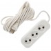Удлинитель без заземления для маломощной техники 3 розетки 5 м цвет белый