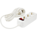 Удлинитель с заземлением для маломощной техники, 3 розетки, 2200 Вт, 5 м, выключатель, цвет белый