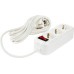 Удлинитель с заземлением для маломощной техники, 3 розетки, 2200 Вт, 5 м, выключатель, цвет белый