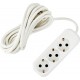Удлинитель с заземлением для бытовой техники 3 розетки 5 м цвет белый