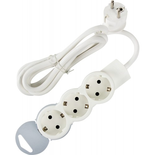 Удлинитель с заземлением для бытовой техники Legrand 3 розетки 1.5 м цвет серый