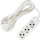Удлинитель с заземлением для бытовой техники 3 розетки 7 м цвет белый