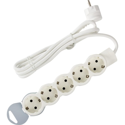 Удлинитель с заземлением для бытовой техники Legrand 5 розеток 1.5 м цвет серый