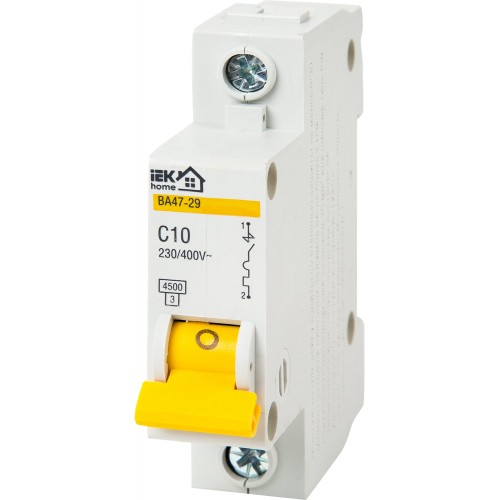 Выключатель автоматический IEK Home В А47-29 1 полюс 10 А