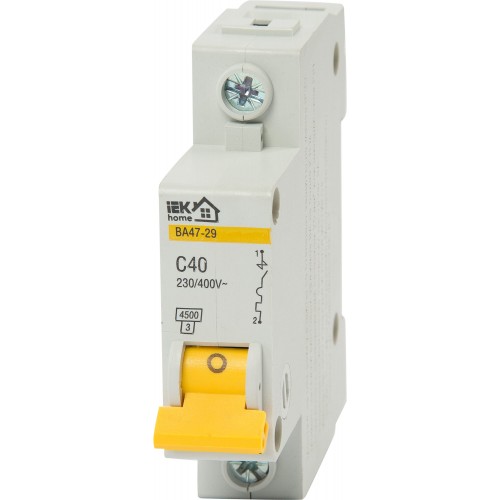 Выключатель автоматический IEK Home В А47-29 1 полюс 40 А