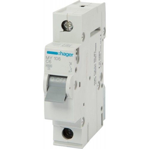Выключатель автоматический Hager 1 полюс 6 A