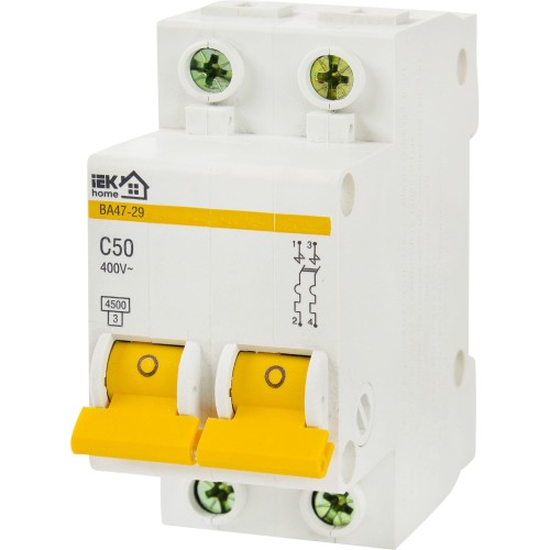 Выключатель автоматический IEK Home В А47-29 2 полюса 50 А