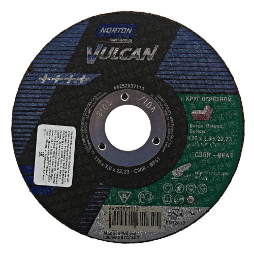 Круг отрезной по бетону Norton, тип 41, 115x3x22.2 мм