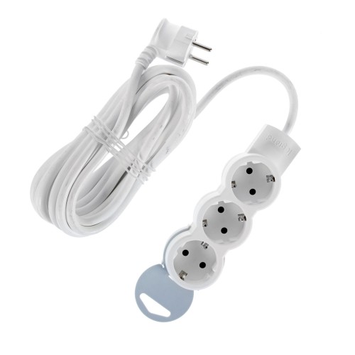 Удлинитель с заземлением для бытовой техники Legrand 3 розетки 5 м цвет серый