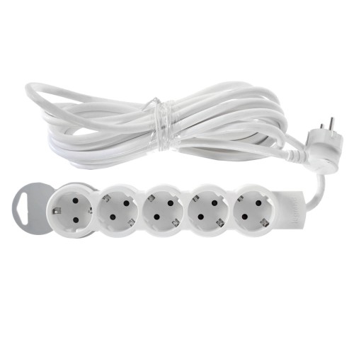 Удлинитель с заземлением для бытовой техники Legrand 5 розеток 5 м цвет серый