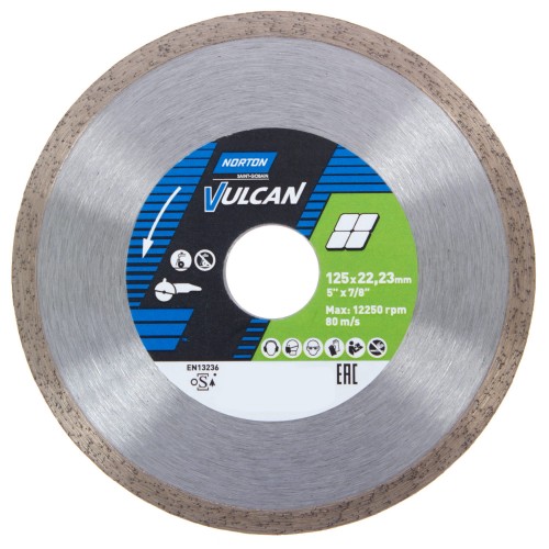 Диск алмазный Norton Ceram со сплошной кромкой 125x22.2 мм