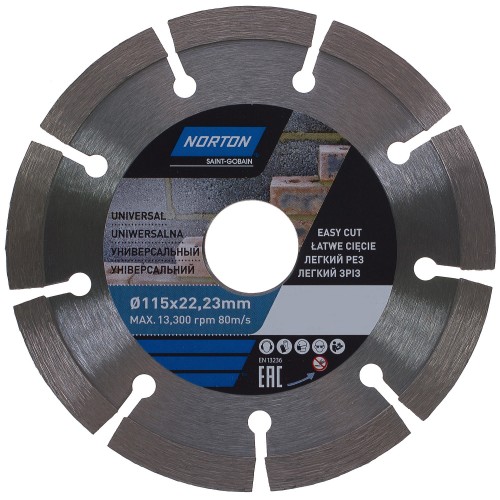 Диск алмазный Norton Universal с сегментированной кромкой 115x22.2 мм