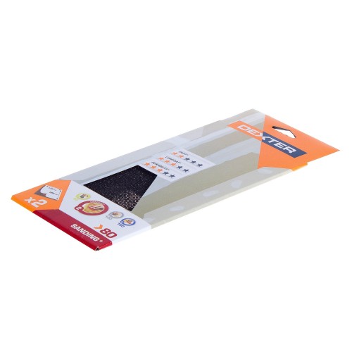 Листы сетчатые Dexter P80 115x280 мм 2 шт.