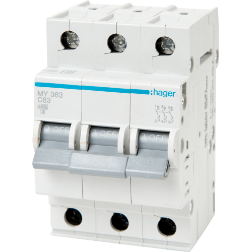 Выключатель автоматический Hager 3 полюса 63 A
