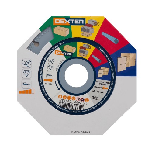 Диск алмазный универсальный Dexter, 115x22.2 мм