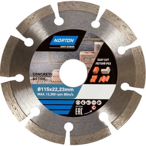 Диск алмазный по бетону Norton, 115х22.2 мм