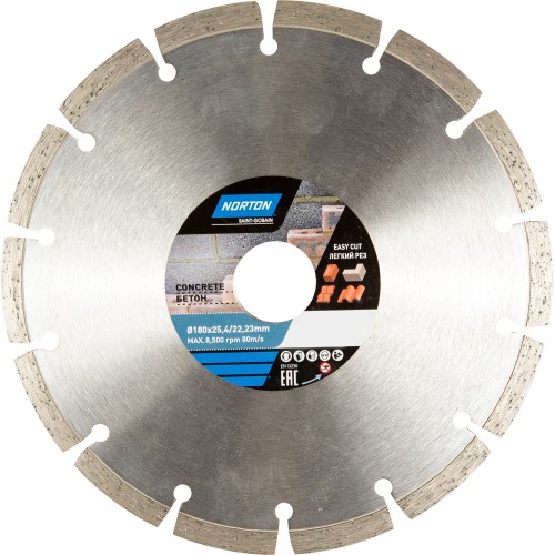 Диск алмазный по бетону Norton, 180х22.2 мм