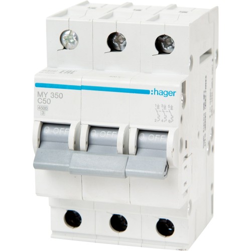 Выключатель автоматический Hager 3 полюса 50 A