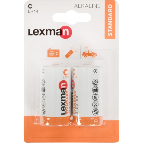 Батарейка алкалиновая Lexman C/LR14, 2 шт.