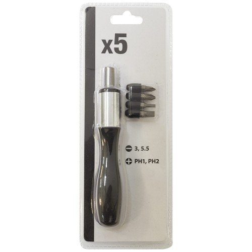 Отвёртка реверсивная Top Tools с набором бит 9 шт.