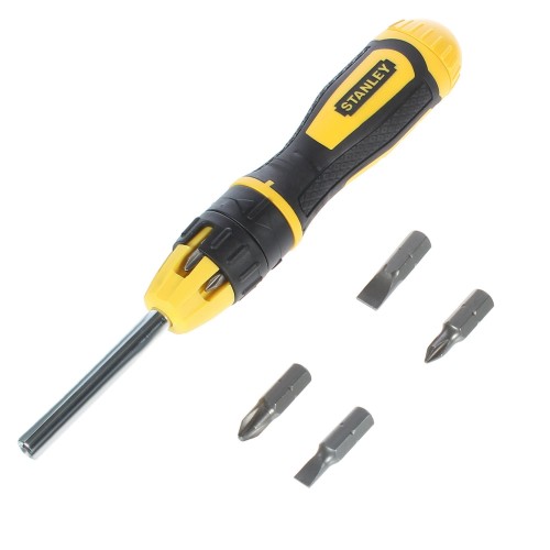 Отвёртка со сменными битами Stanley с храповым механизмом 10 предметов