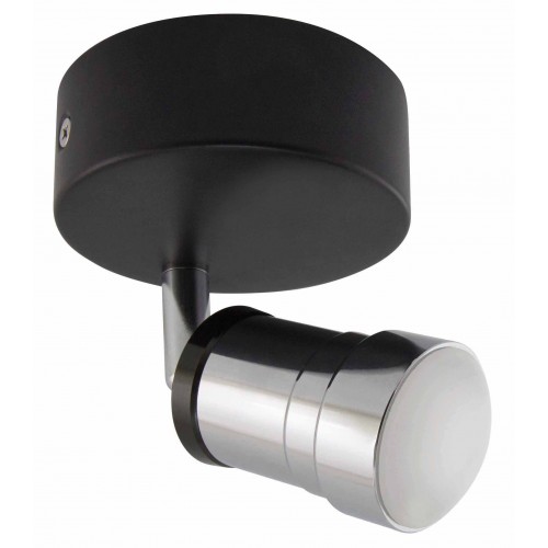 Спот светодиодный Костус 1х5 Вт 3000 К IP44 цвет чёрный/хром