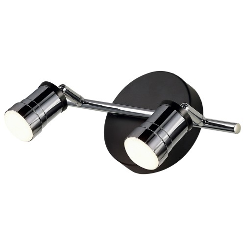 Спот светодиодный Костус 2х5 Вт 3000 К IP44 цвет чёрный/хром