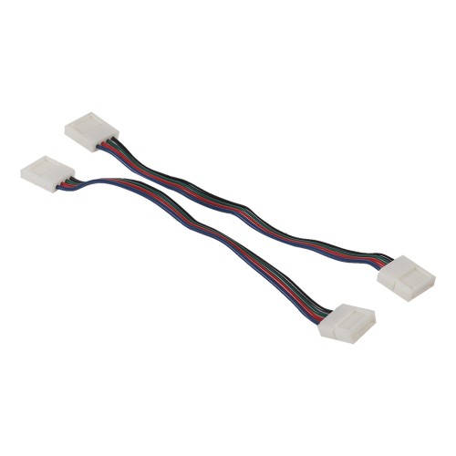 Коннекторы для RGB светодиодной ленты 5050 12 В 10 мм IP20 IP23 2 клипсы с проводами, контакты по центру