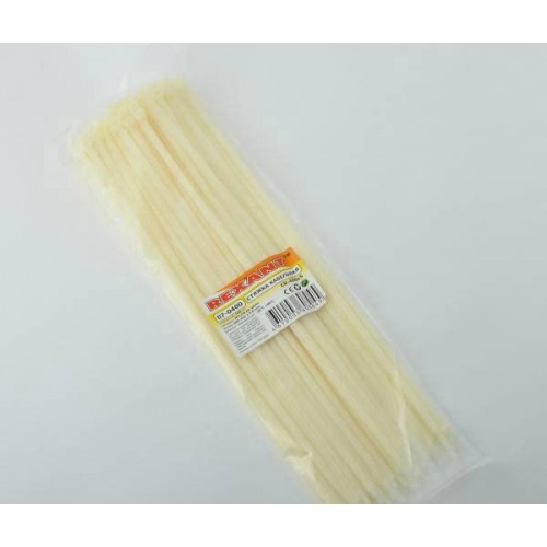 Хомуты-стяжки  400х4.8 мм REXANT кабельные нейлон (пластик) Белые min100шт