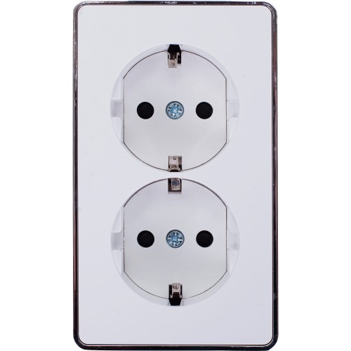 Розетка Gallant двойная с заземлением, цвет белый