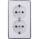 Розетка Gallant двойная с заземлением, цвет белый