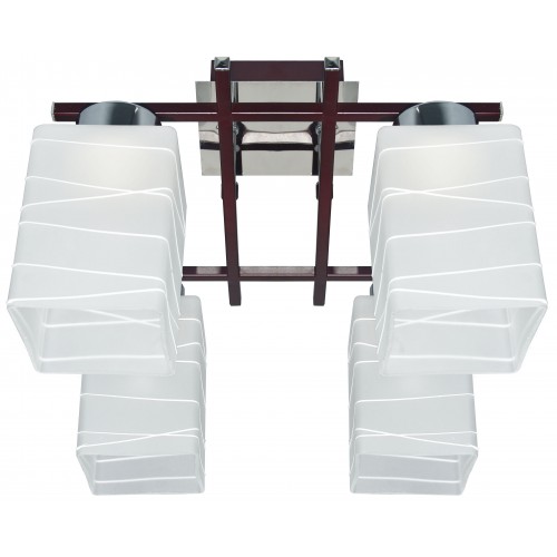 Люстра Coffee 4хЕ27х60 Вт, металл/стекло, цвет белый/коричневый