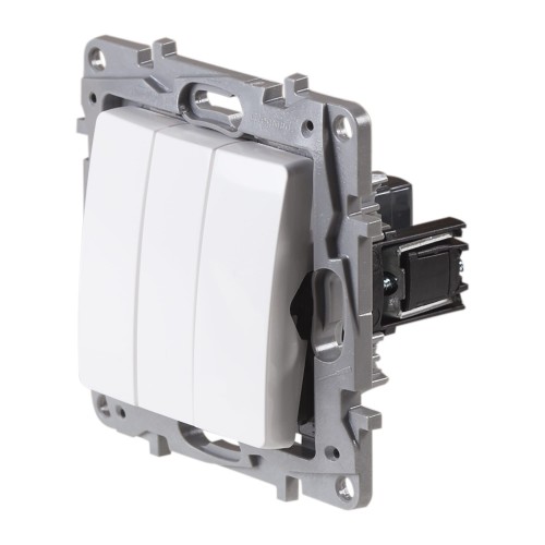 Выключатель Legrand Etika, 3 клавиши, цвет белый