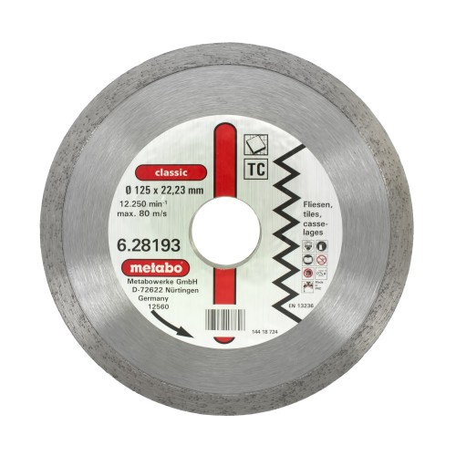 Диск алмазный по бетону Metabo 125х22.23 мм