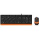 Клавиатура + мышь A4 Fstyler F1010 Black/Orange