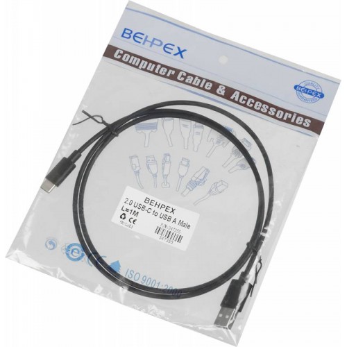 Кабель USB Type-C (m) USB A(m) 1м черный