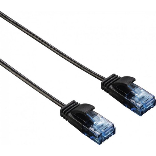 Патч-корд Hama Slim-Flexible UTP 4 пары cat6 1.5м черный RJ-45 (m)-RJ-45 (m)