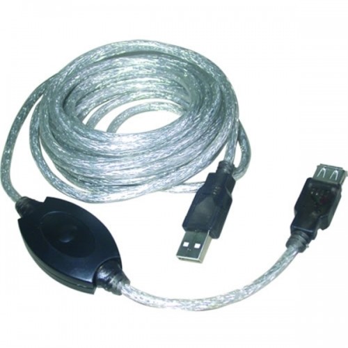 Кабель USB 2.0 Am-Af-repeater VCOM, удлинитель активный 15м, белый (VUS7049)