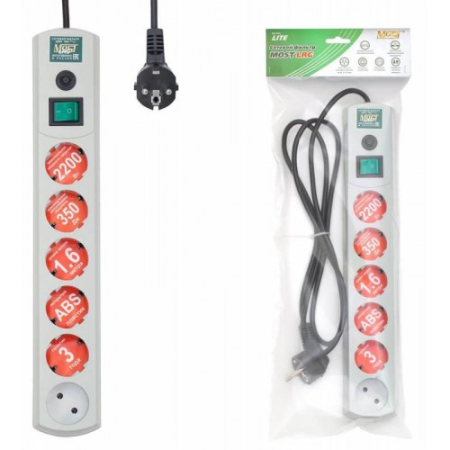 Сетевой фильтр Most LRG 1.6м 6 розеток белый